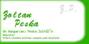 zoltan peska business card